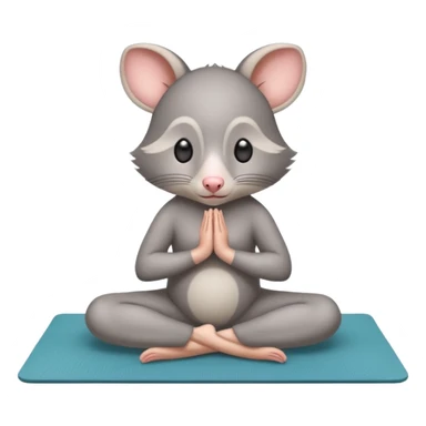 Possum doing yoga on yoga mat  sticker