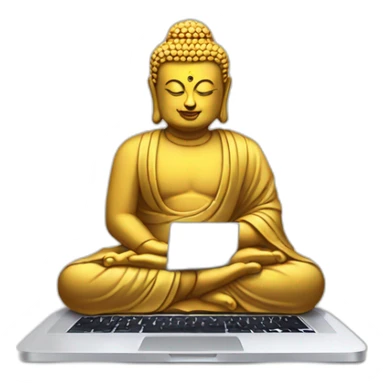 buddha typing on a macbook sticker