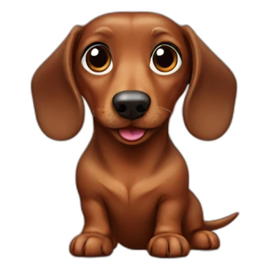Cute crazy brown dachshund sticker