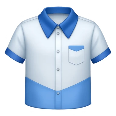 white shirt with blue collar sticker