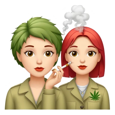 Lesbians smoking cannabis sticker