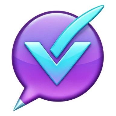 glitter purple and cian checkmark sticker