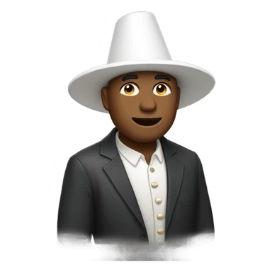 Man with a white cone on his head sticker