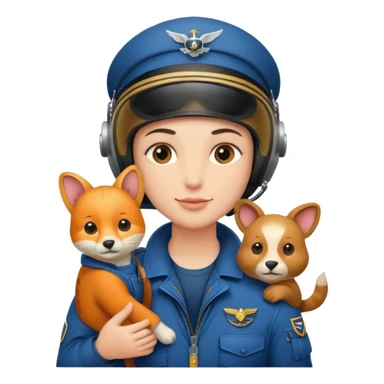 pilot with animal  sticker