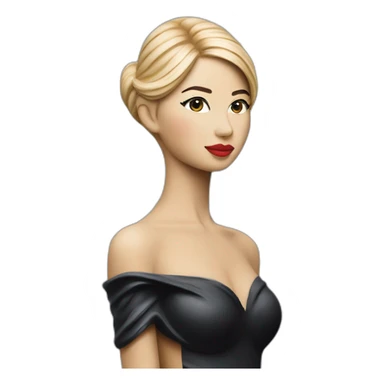 Shy Ivanka trump tall figurine side view in body paint sticker