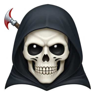 Icon of the Grim Reaper's face. коса полный рост sticker