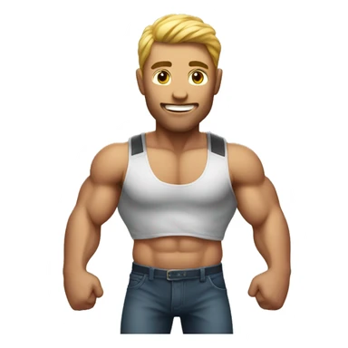 Man Showing His Muscular Body sticker