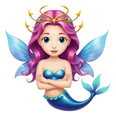 an mermaid that has fairy wing fair face sticker