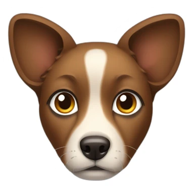 sable dog with folded ears sticker