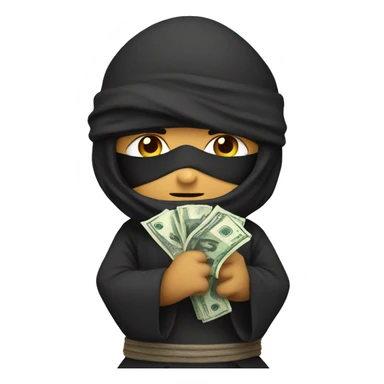 ninja with money sticker