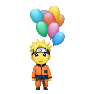 Naruto with balloons  sticker