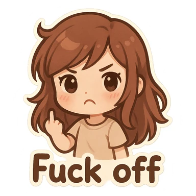 Fuck off text , remove background sticker
