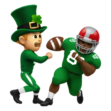 Leprechaun punching an Ohio state football player sticker