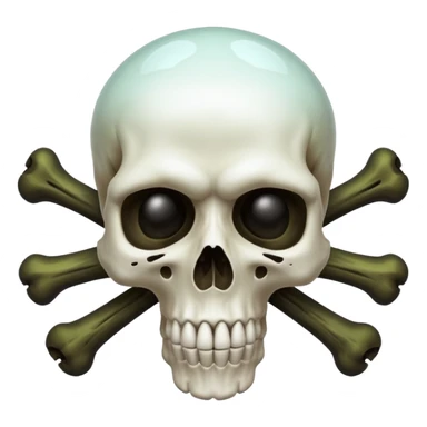 a poisonous cloud of gas, dark swamp color, with an image of a skull and two crossed bones behind the skull sticker