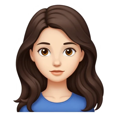 chica con pelo largo medio ondulado y el cabello castaño oscuro sticker