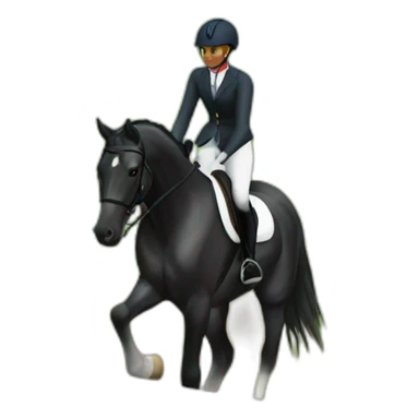 Black eventing horse on cross country course sticker