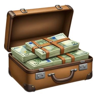 Suitcase with euro bills  sticker