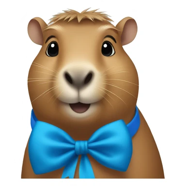 capybara wearing blue bow sticker