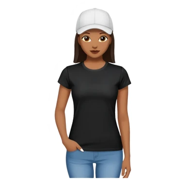 black women's t-shirt with round neck and short cap sleeves, fitted feminine cut, only the garment, isolated on white background, no model sticker