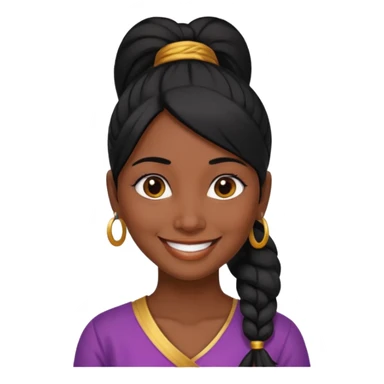 Indian lady with ponytail black hair sticker