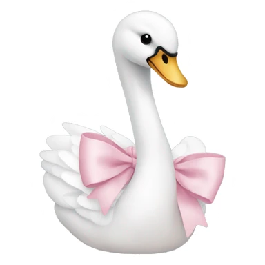 swan with light pink bow sticker
