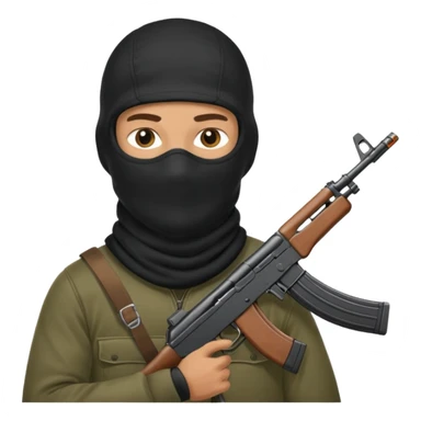 Hombre con pasamontañas con ak47 sticker