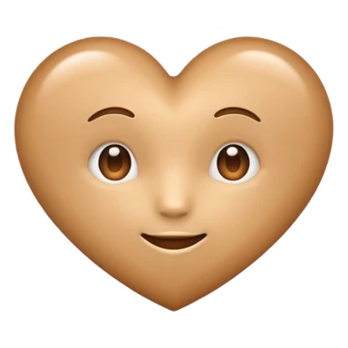 Cute light brown heart emoji with no face just plain light brown heart emoji sticker