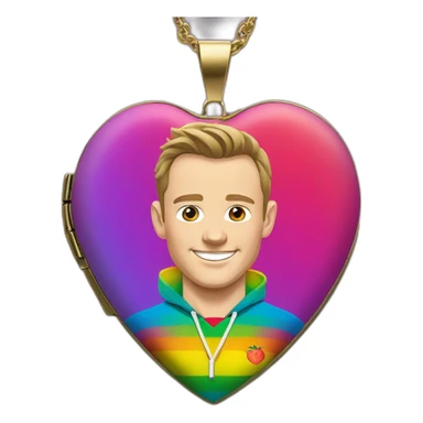 Jonathan Toews in rainbow heart locket sticker