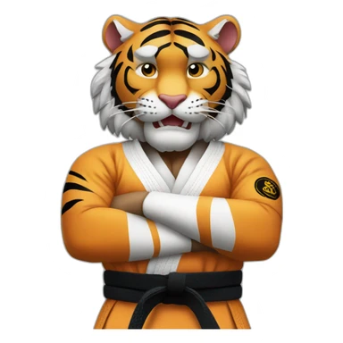 Tiger jiu-jitsu black belt with his arms crossed sticker