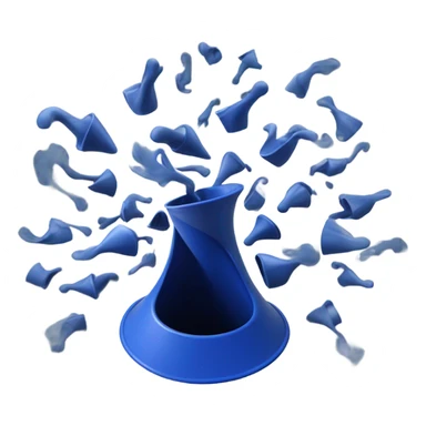 People are being sucked into a dark blue funnel sticker