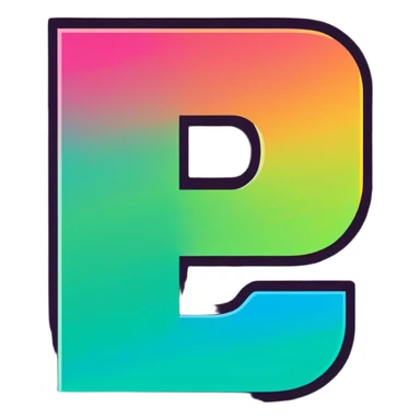 Colorful Gradient Alphabetical Letter “E” sticker