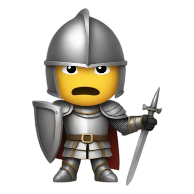 Angry knight pointing at the screen sticker