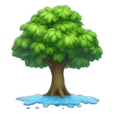 Arbre avec pluie sticker