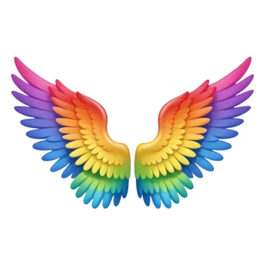 Simple small rainbow angel wings. Simple cute small left and right rainbow angel wings. Only wings. sticker