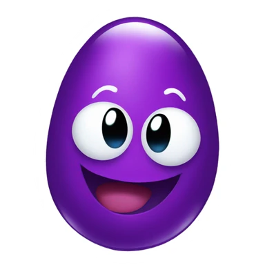 Purple jelly bean with happy face sticker