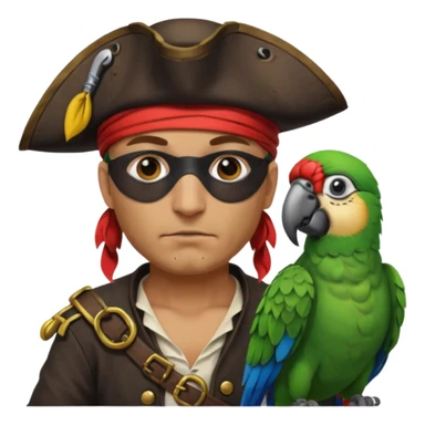 pirate and parrot sticker