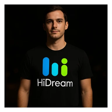 man wearing tshirt with this logo, dark night background with dim lights sticker