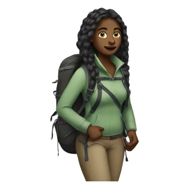 Beautiful long hair Black woman hiking sticker