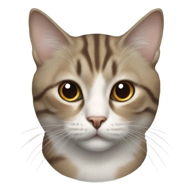Realistic cat with beige brown and gray laying  sticker