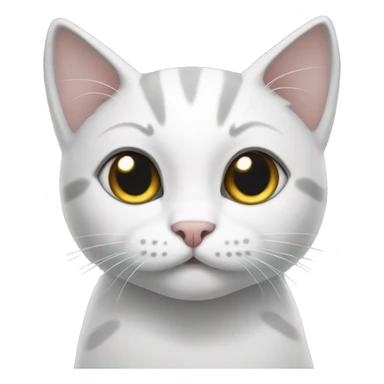 White and grey kitty  sticker