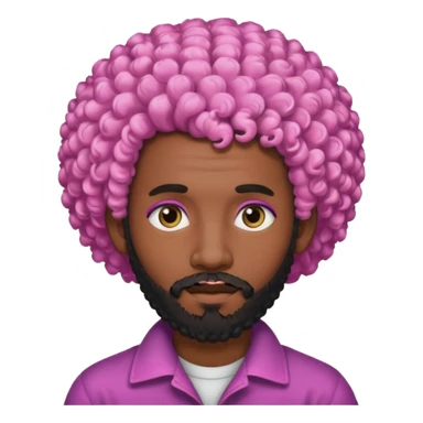pink haired afro-curly bearded man sticker