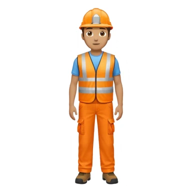 man  no helmet, in orange hi vis vest and chinos, standing full body sticker