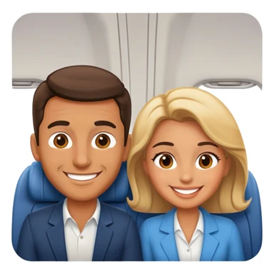 Couple on airplane sticker