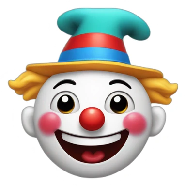 shy clown screaming in a backwards hat sticker