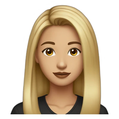 Brown eyes 20 year old less honey blonde highlights hair with black shirt and light skin to olive skin lo sticker