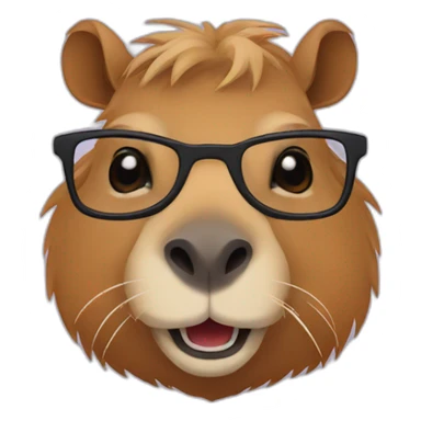 Nerd capybara sticker