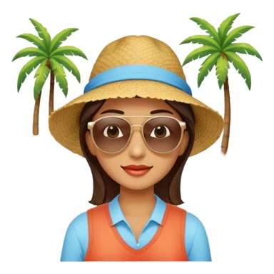 a sunny day at the beach with palm trees and clear blue sky sticker