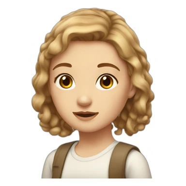 Matilda white with light brown hair sticker