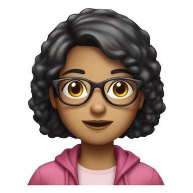 Girl with black hair and glasses as a fampire sticker