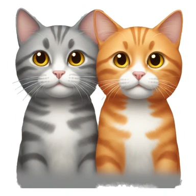 Orange and grey cat duo sticker